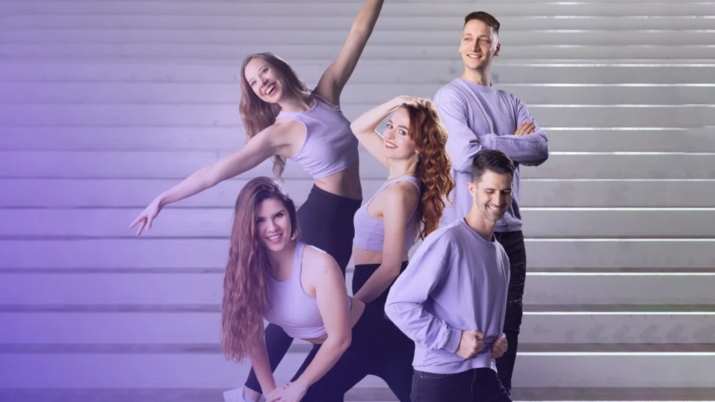 a group of dance people posing for a picture